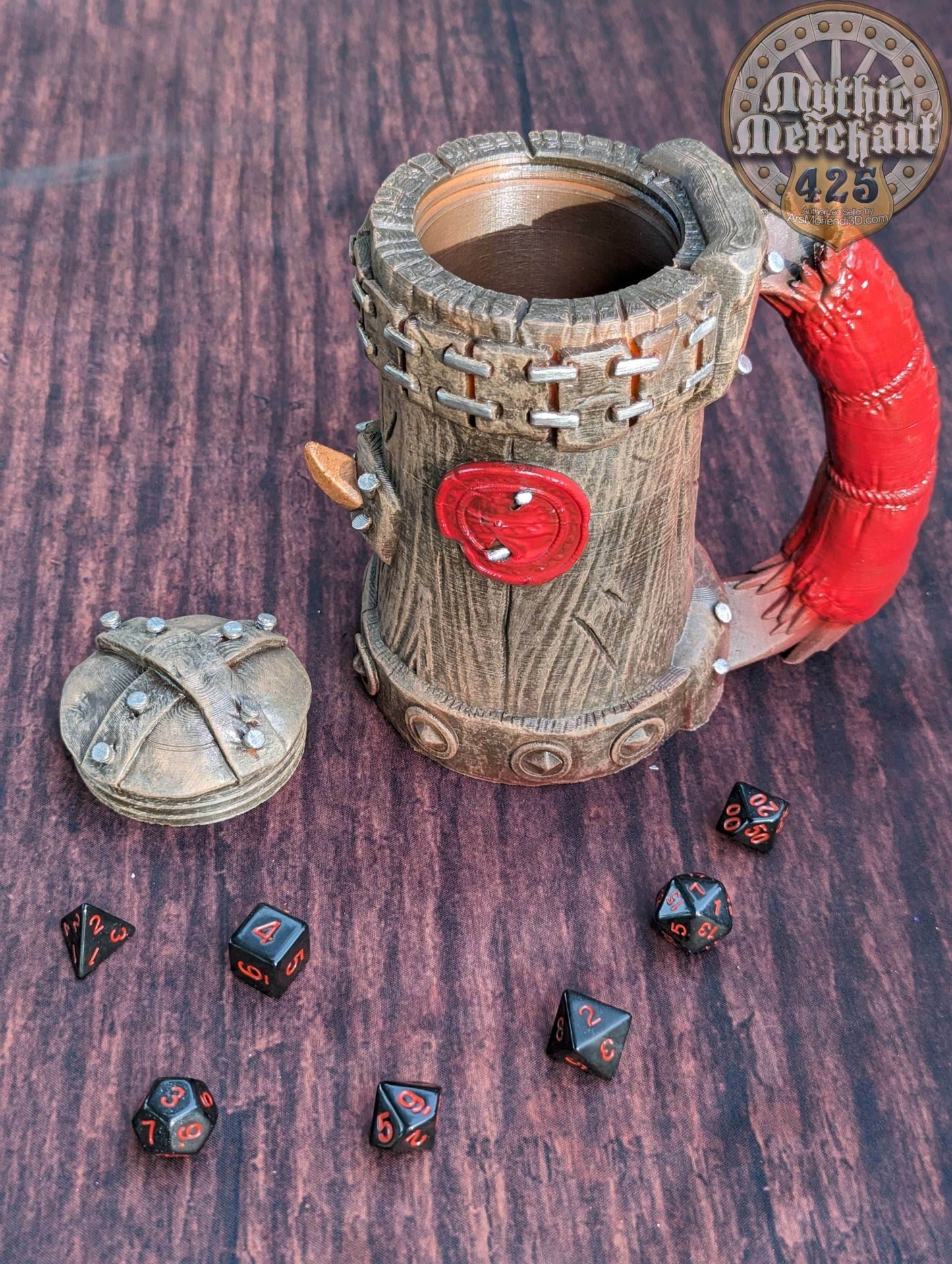 Orc 3D Printed Koozie | DnD Can Holder | RPG Stein | Table Coaster | Mythic Mugs by Ars Moriendi 3D - Embrace the Strength of the Orcs!!! - Black / Non Threaded-No Lid