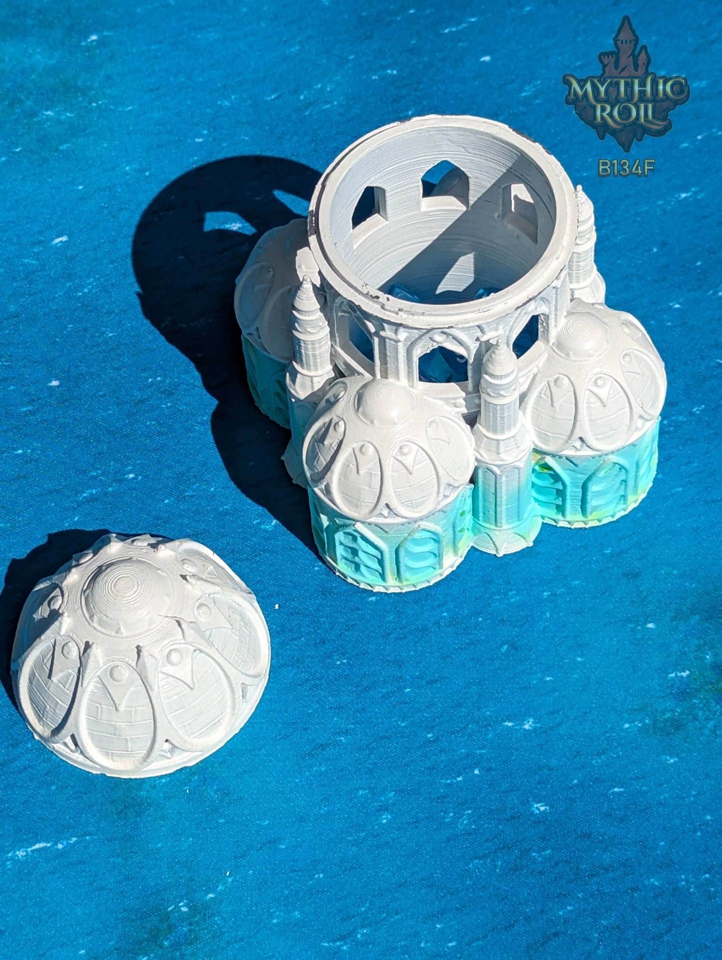 Siren 3D Printed Dice Vault - Mythic Roll Collection by Unchained Games | RPG Dice Jail | D20 Dice Box | - Enchanted Depths of Timeless Seas - Black / Yes- Include Random Dice Set