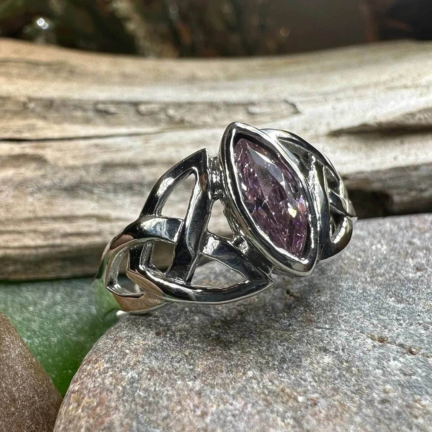 Pink Trinity Knot Ring - 6