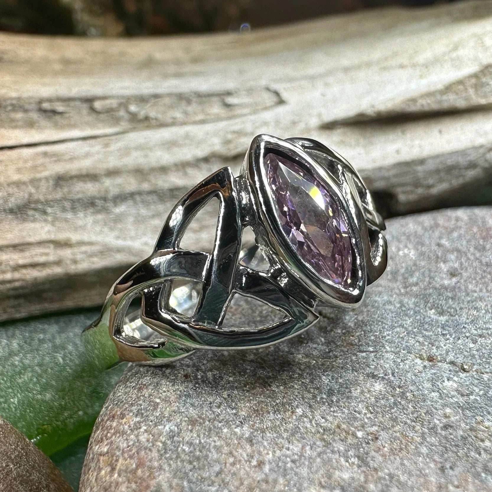 Pink Trinity Knot Ring - 6