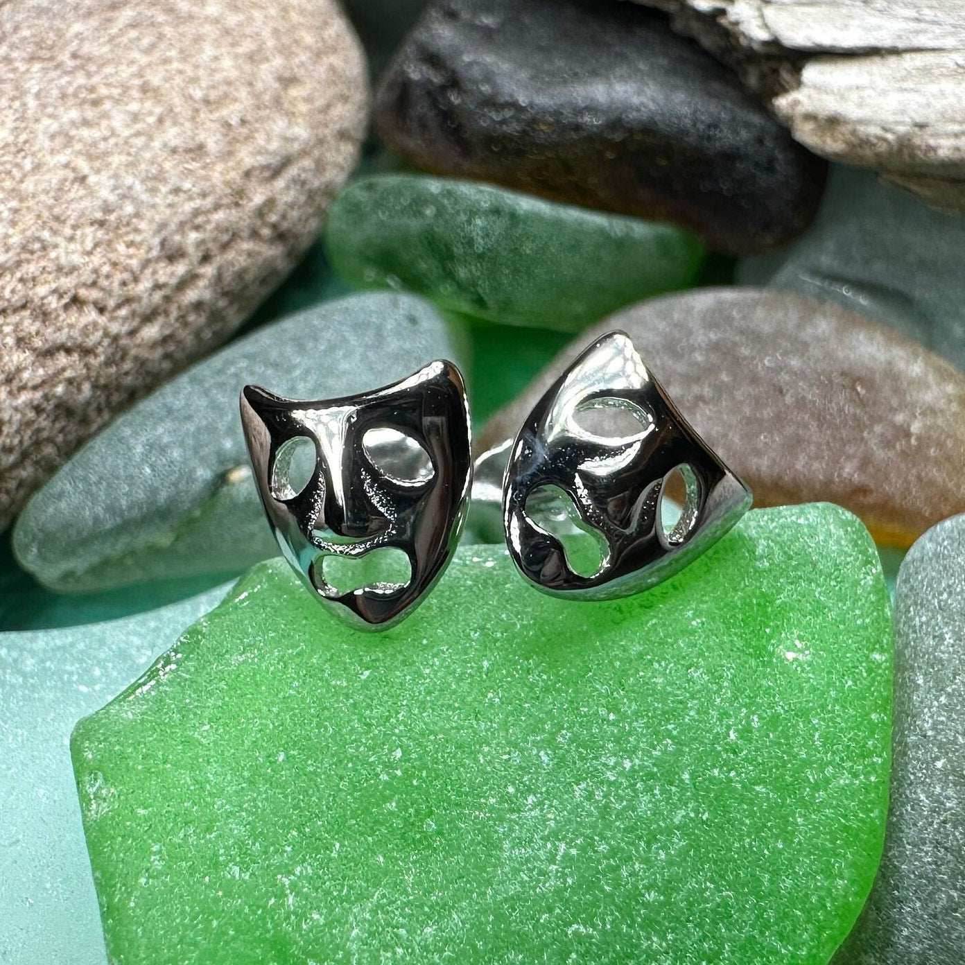 Theater Mask Stud Earrings - 