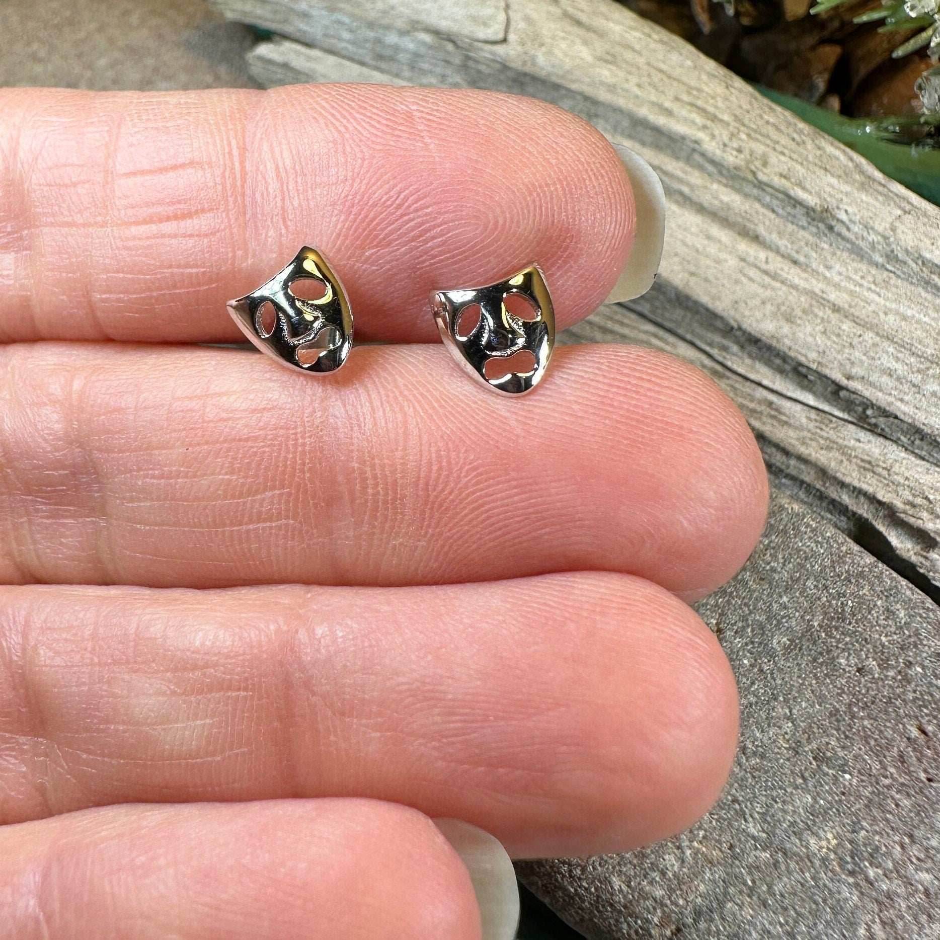 Theater Mask Stud Earrings - 