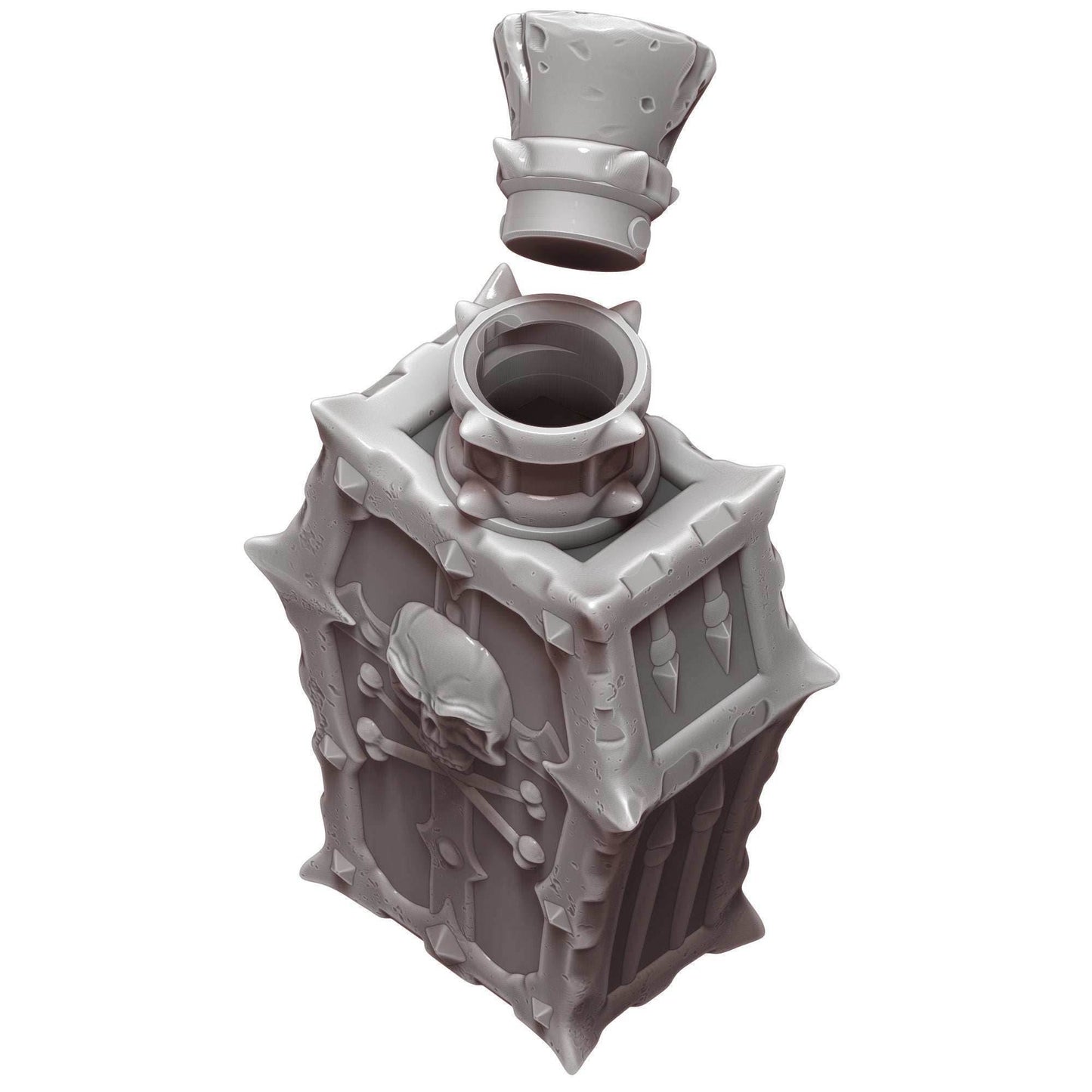 Poison Potion 3D Printed Dice Jail | RPG Dice Vault | D20 Storage Box | Player Gift - Safeguard Dice with a Lethal Elegance! - Black / Yes- Include Random Dice Set