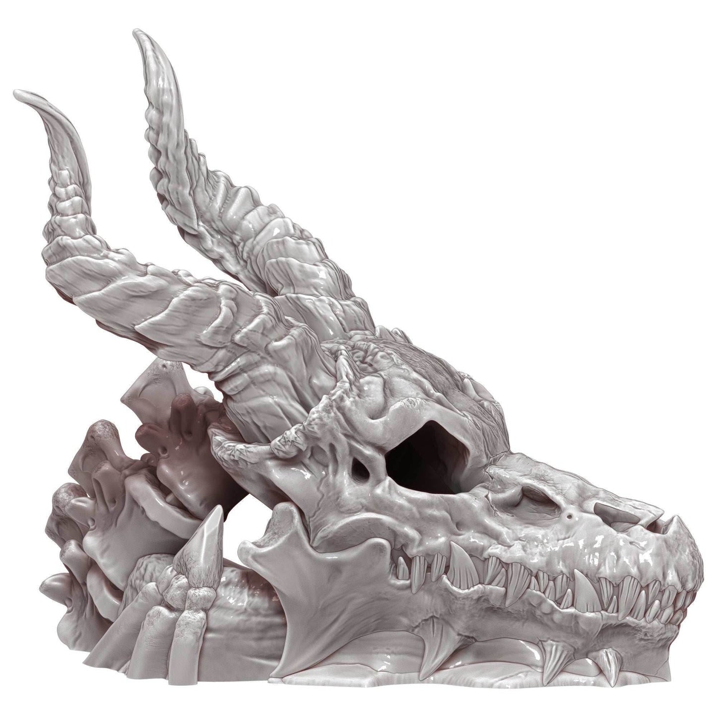 Dragon Skull 3D Printed Dice Tower - Mythic Roll Collection by Unchained Games | Dice Tray | D20 Dice Vault - Unearth Power Within the Skull - Black / Yes- Include Random Dice Set