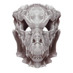 Dragon Skull 3D Printed Dice Tower - Mythic Roll Collection by Unchained Games | Dice Tray | D20 Dice Vault - Unearth Power Within the Skull - Black / Yes- Include Random Dice Set