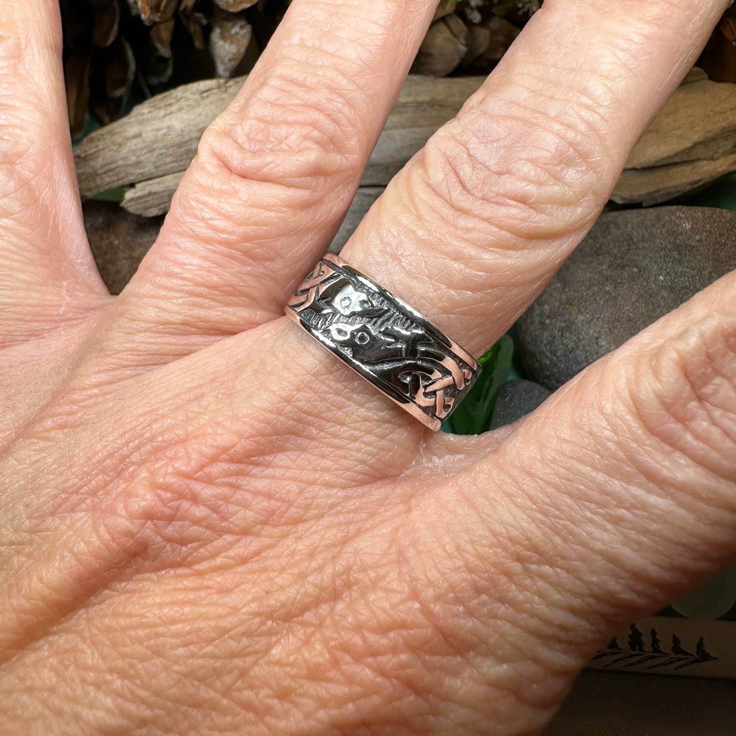 Terrwyn Celtic Raven Ring - 7