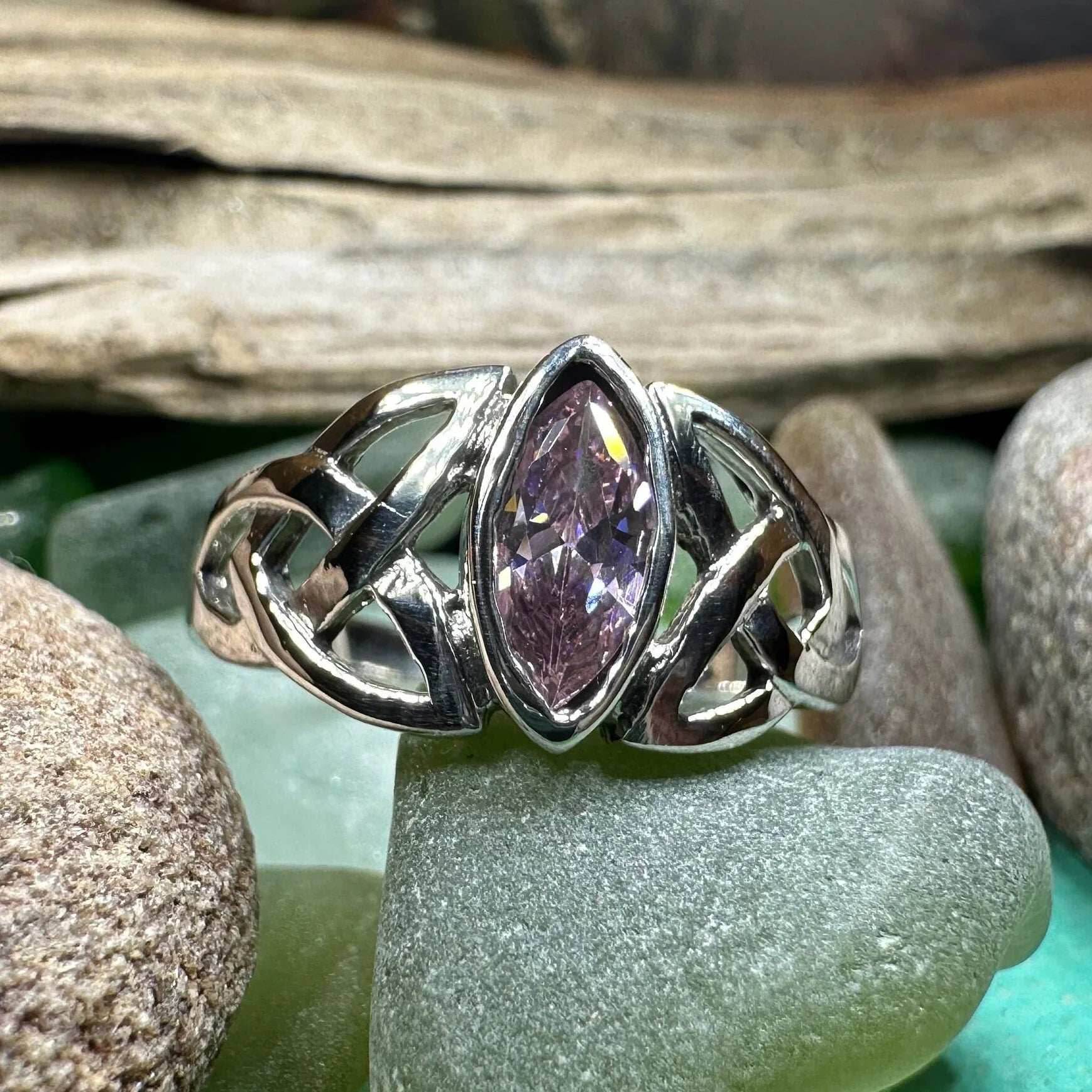 Pink Trinity Knot Ring - 6