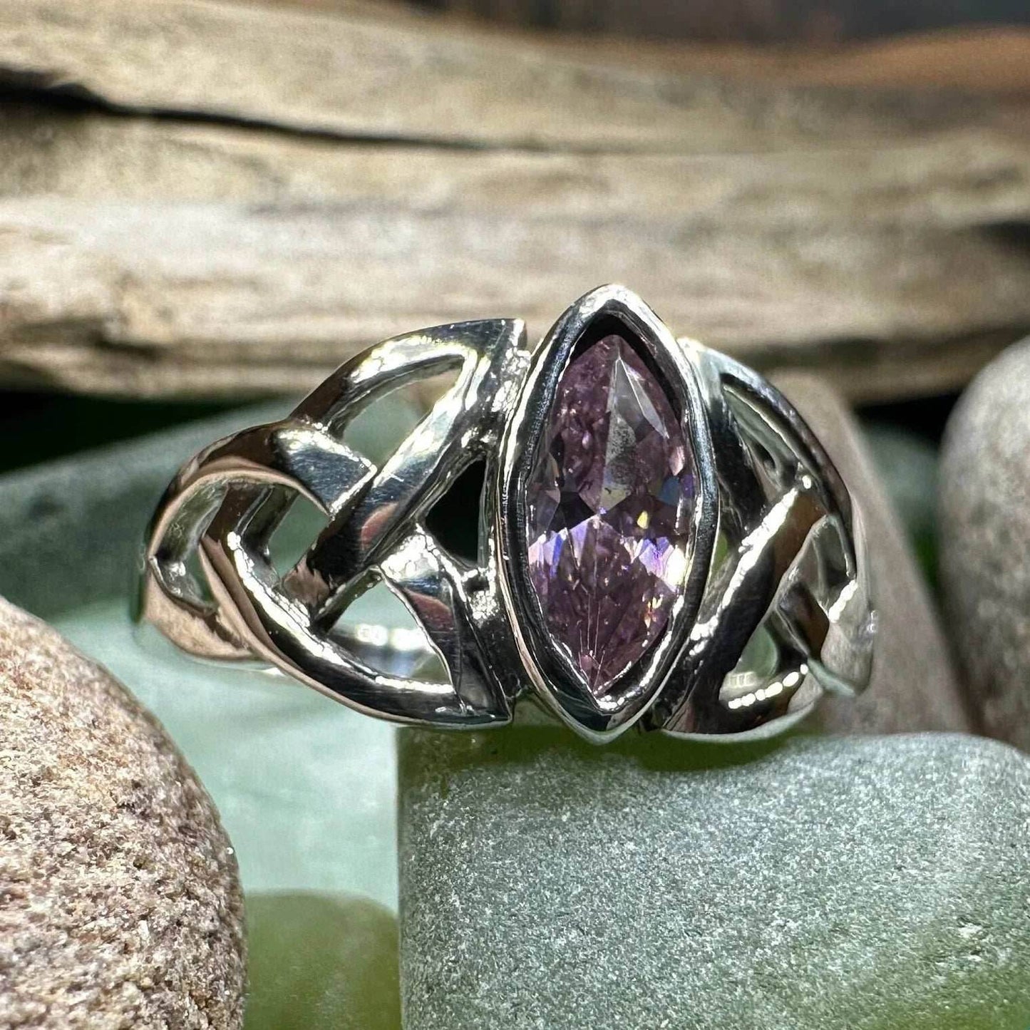 Pink Trinity Knot Ring - 6