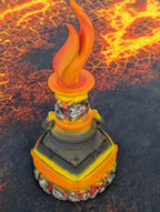 Fire Giant's Strength Potion 3D Printed Dice Jail | RPG Dice Vault | D20 Storage Box- Channel Molten Might! - Black / Yes- Include Random Dice Set