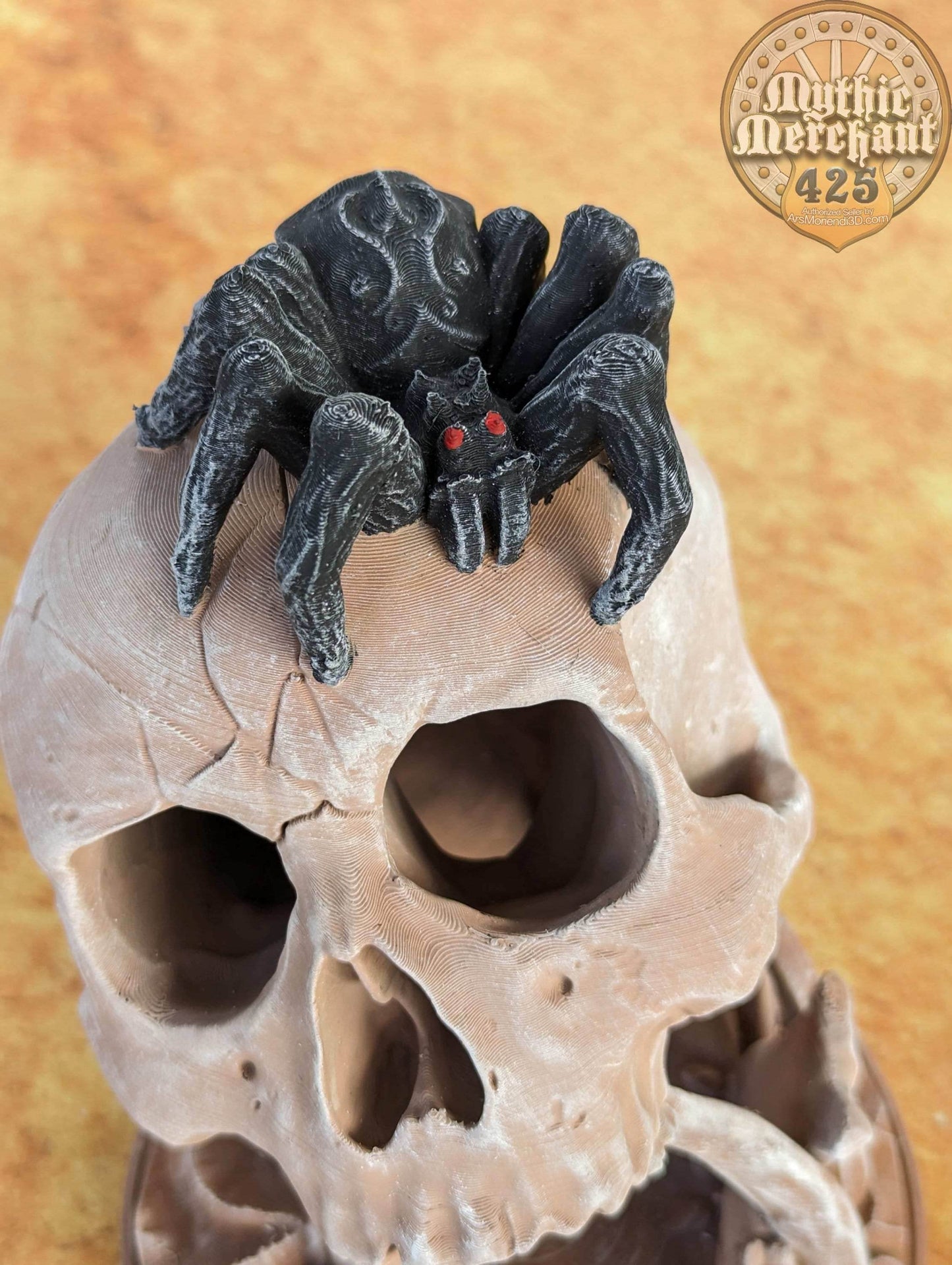 Desert's Kiss Skull 3D Printed Dice Tower - Mythic Mugs by Ars Moriendi 3D | Dice Tray | D20 Dice Vault - Lost to the sands of time. - Black / Yes- Include Random Dice Set