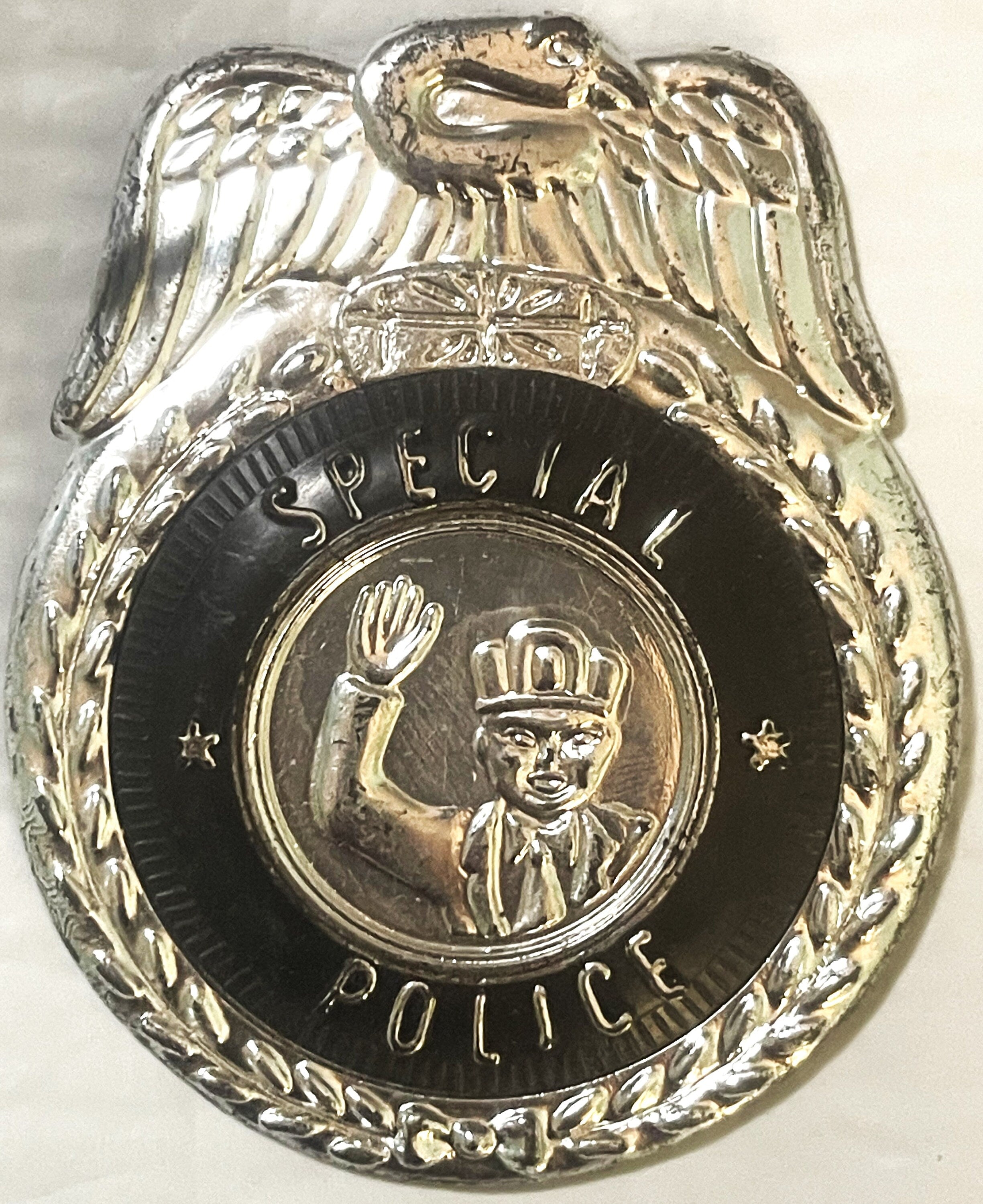Rare Antique Vintage Large 1950s Special Police Badge Tin Collectible