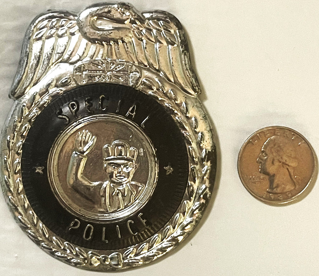 Rare Antique Vintage Large 1950s Special Police Badge Tin Collectible