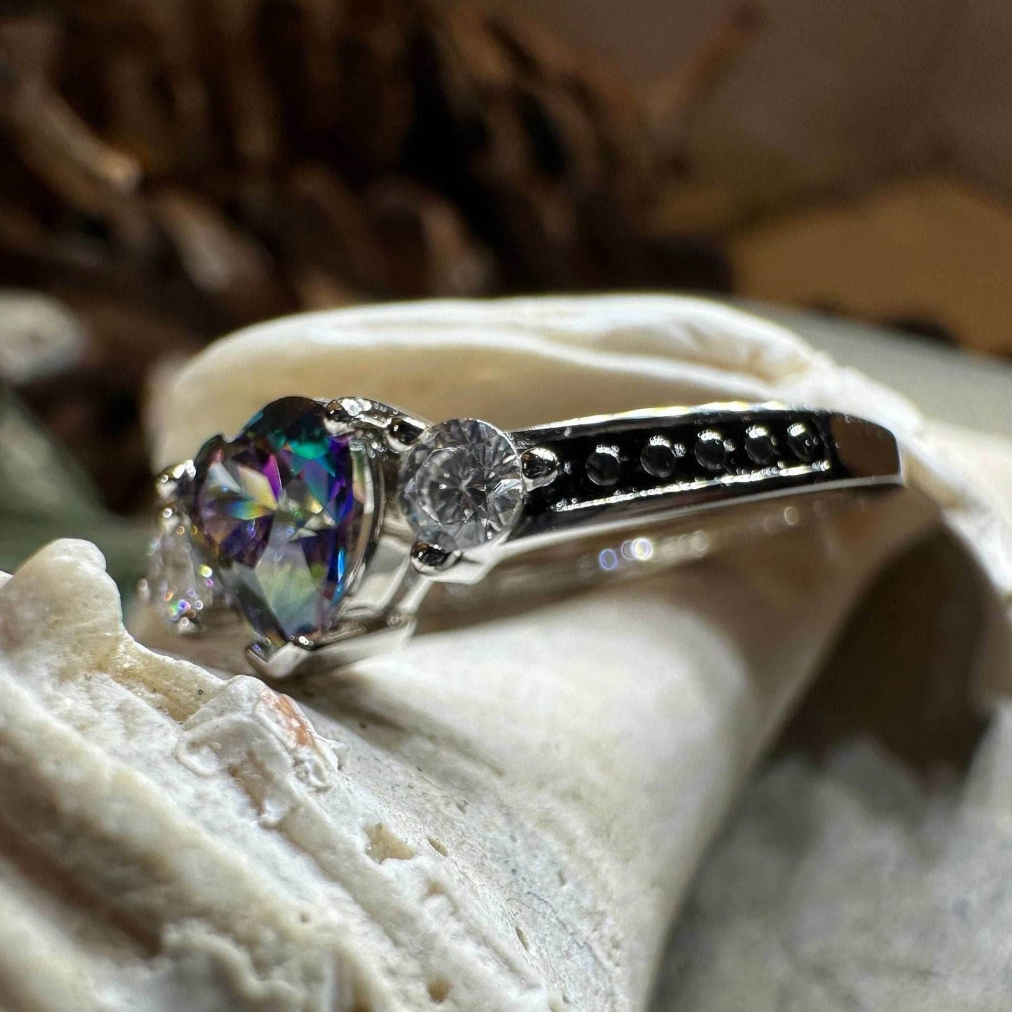 Mystic Topaz Heart Ring - 5