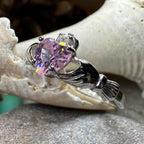 Petal Pink Claddagh Ring - 4 / Light Pink