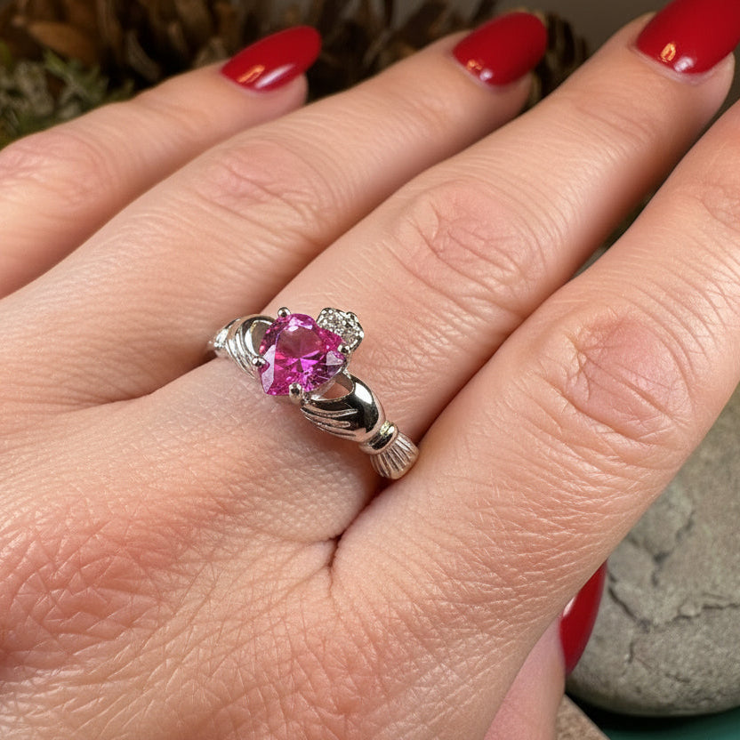 Blushing Rose Claddagh Ring