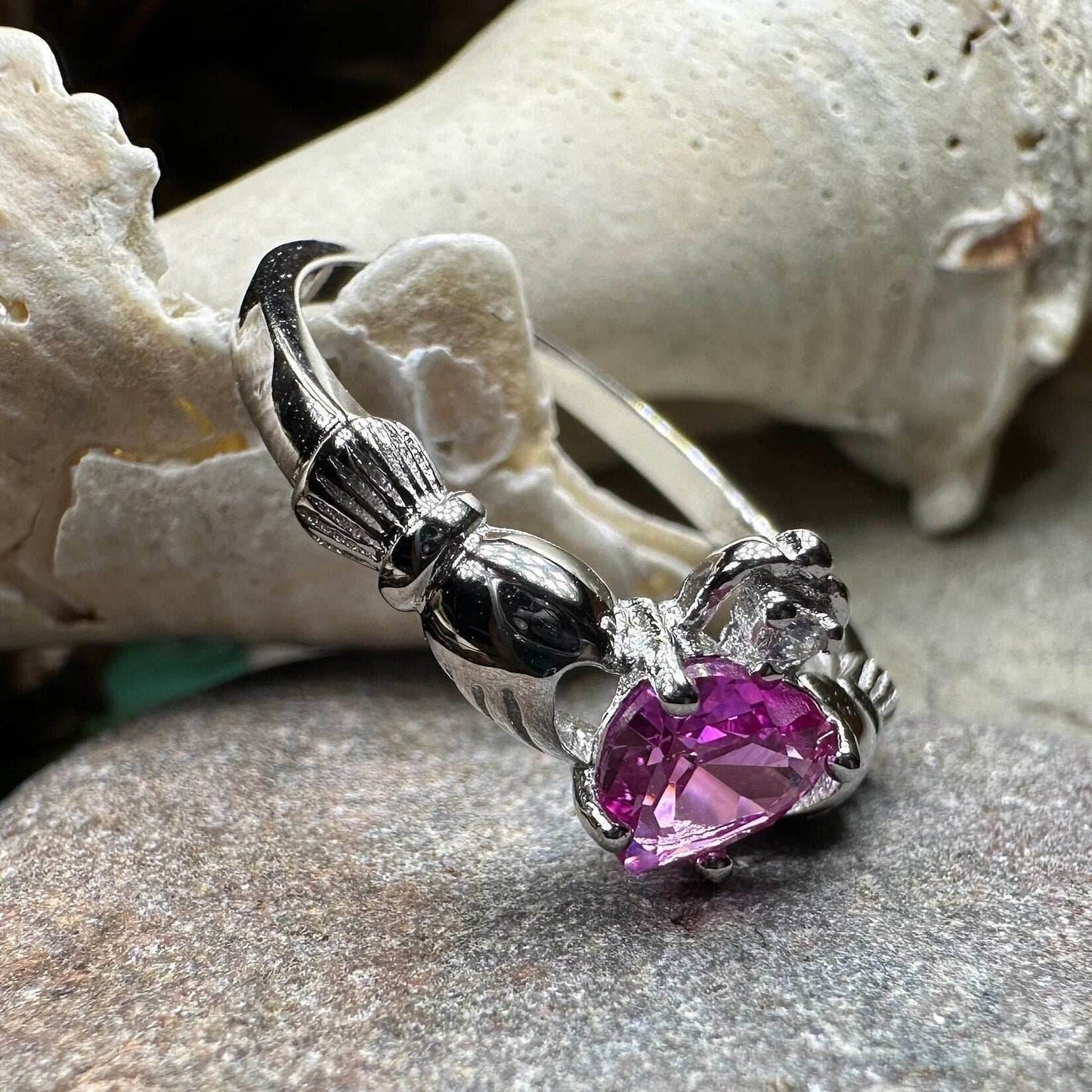 Blushing Rose Claddagh Ring - 4