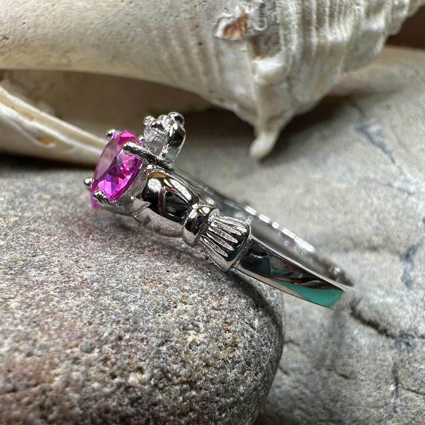 Blushing Rose Claddagh Ring - 4