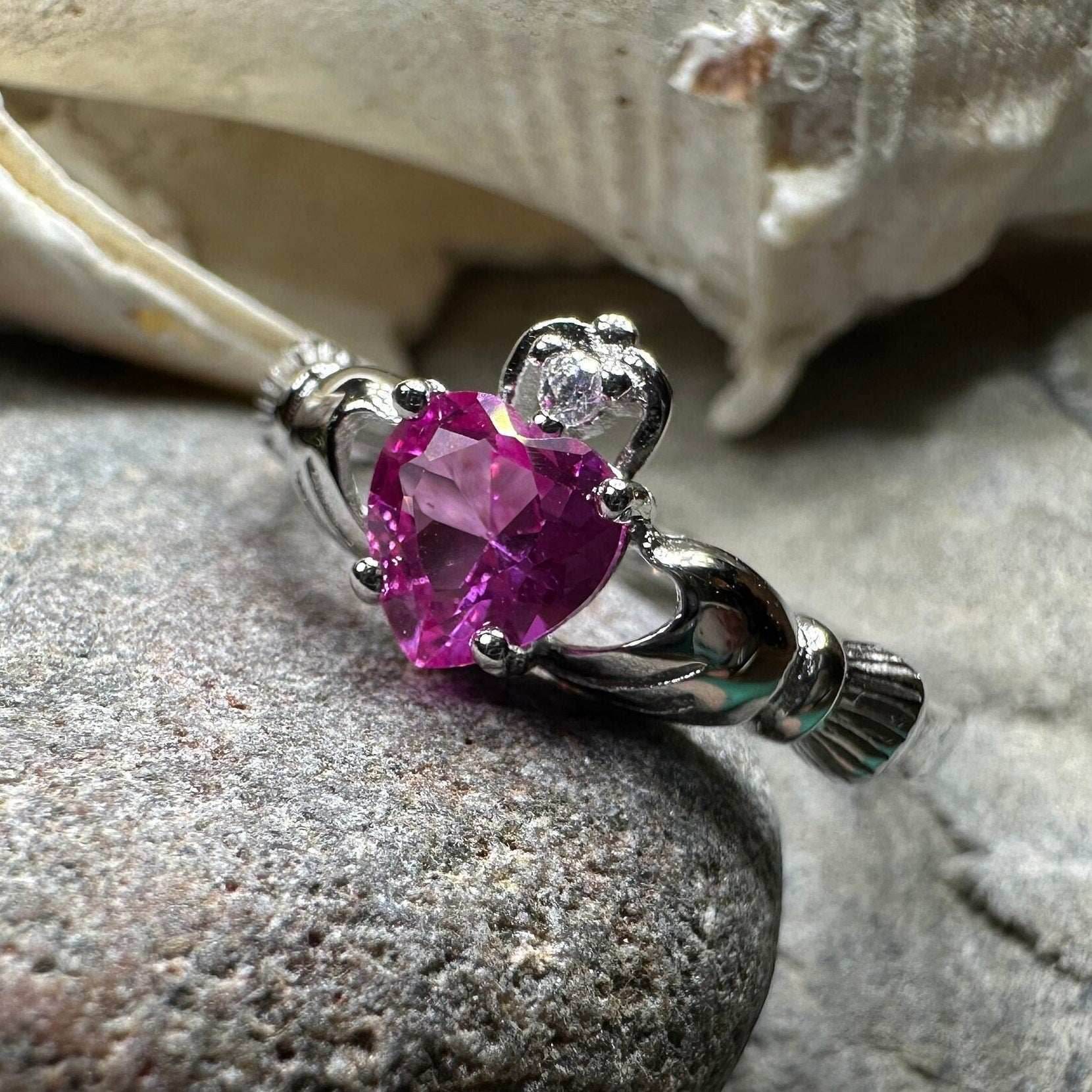 Blushing Rose Claddagh Ring - 4