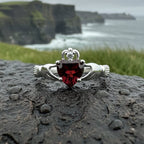 Garnet Claddagh Ring
