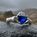 Sapphire Zirconia Claddagh Ring