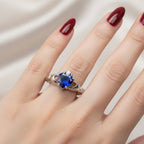 Sapphire Zirconia Claddagh Ring