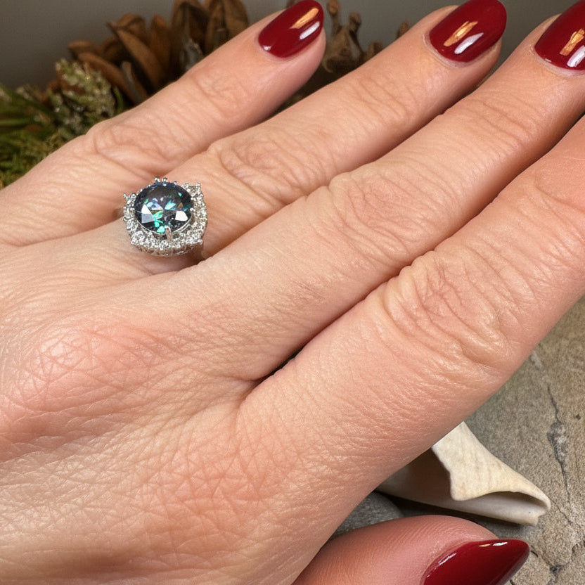 Honoria Mystic Topaz Engagement Ring