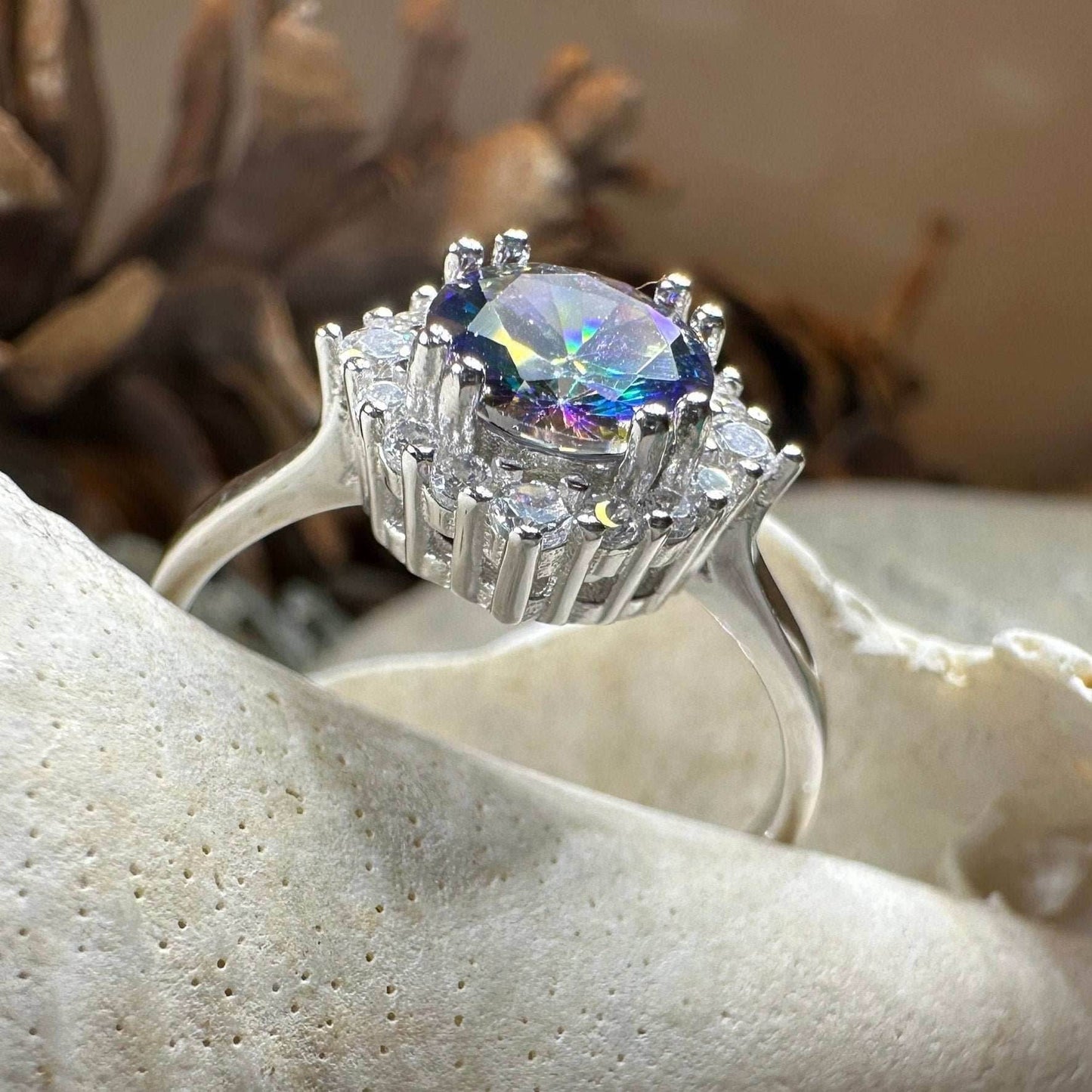 Honoria Mystic Topaz Engagement Ring - 5