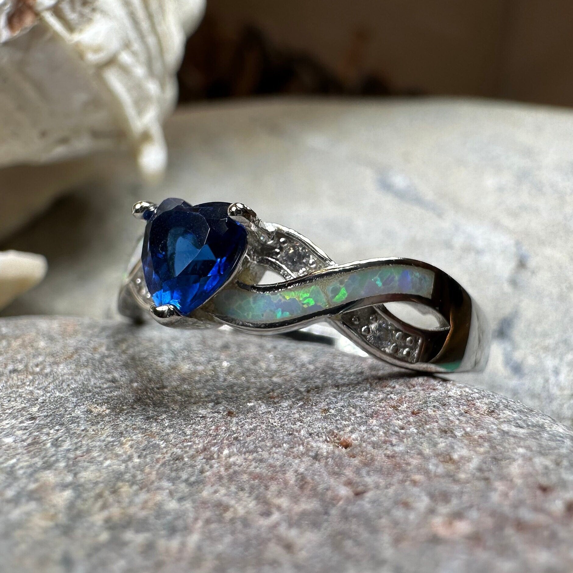 Geena Opal Celtic Ring