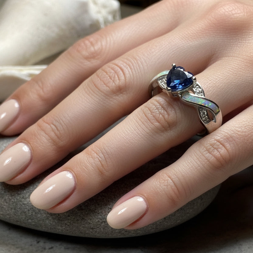 Geena Opal Celtic Ring