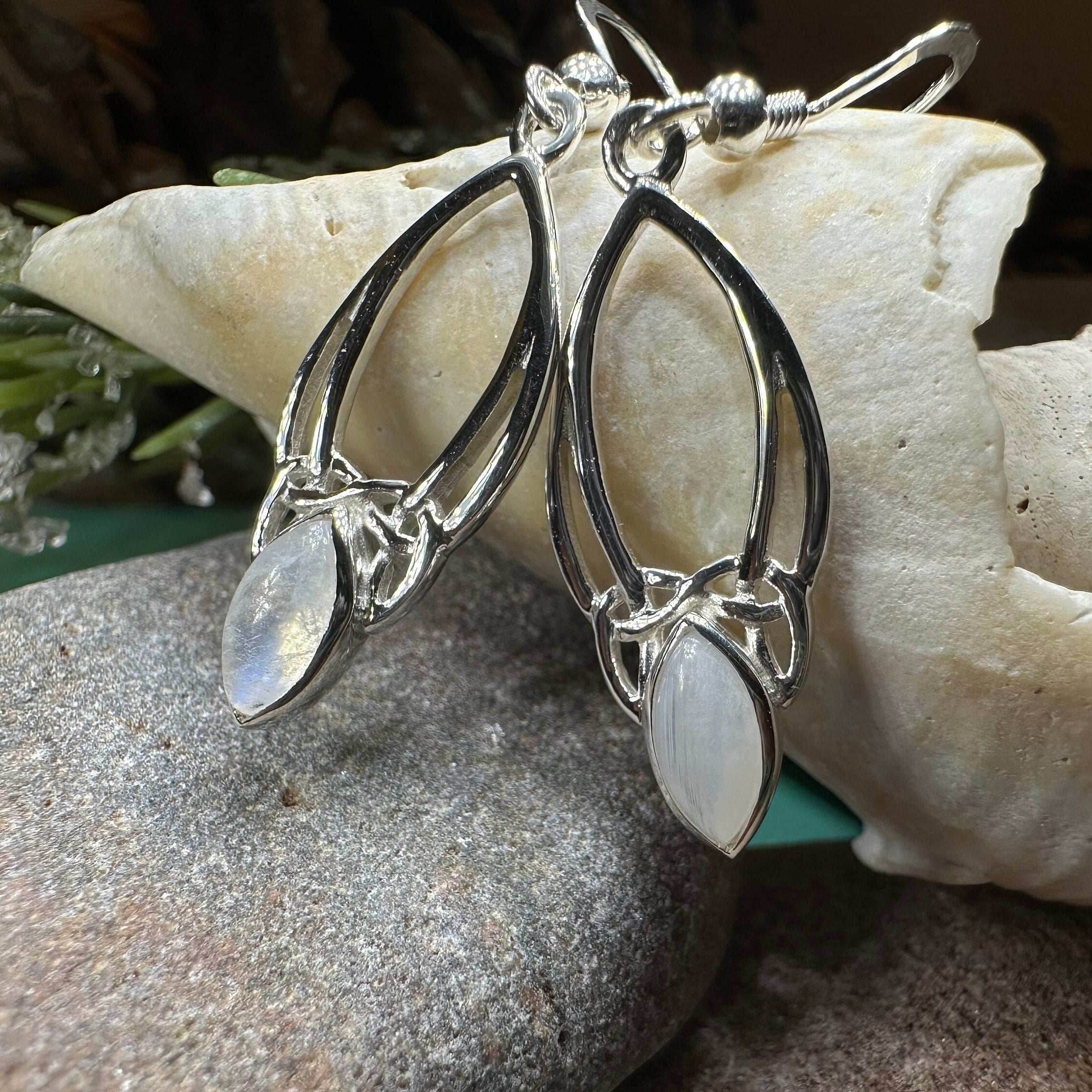 Lalvyna Trinity Knot Moonstone Earrings - 