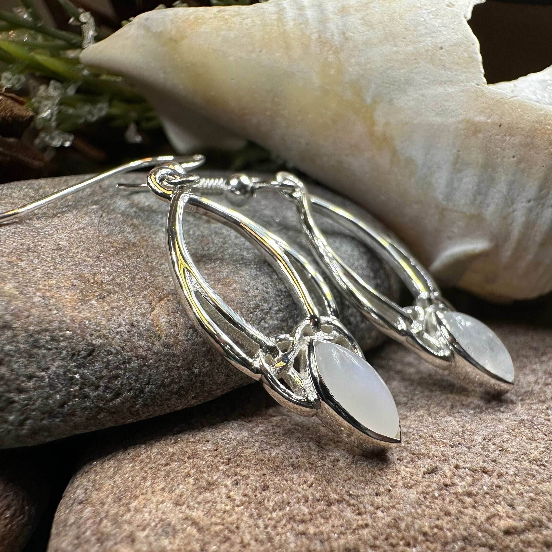 Lalvyna Trinity Knot Moonstone Earrings - 