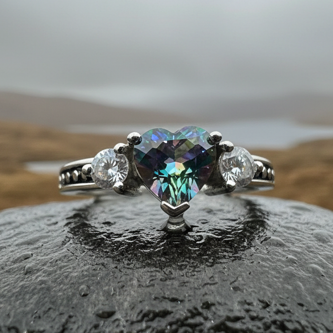 Mystic Topaz Heart Ring