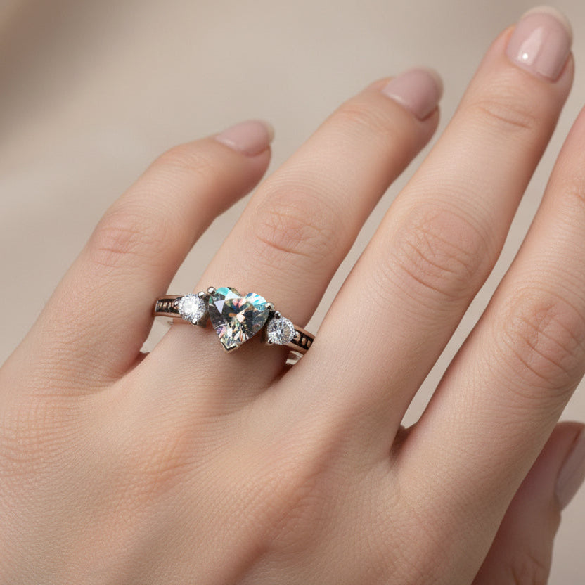 Mystic Topaz Heart Ring