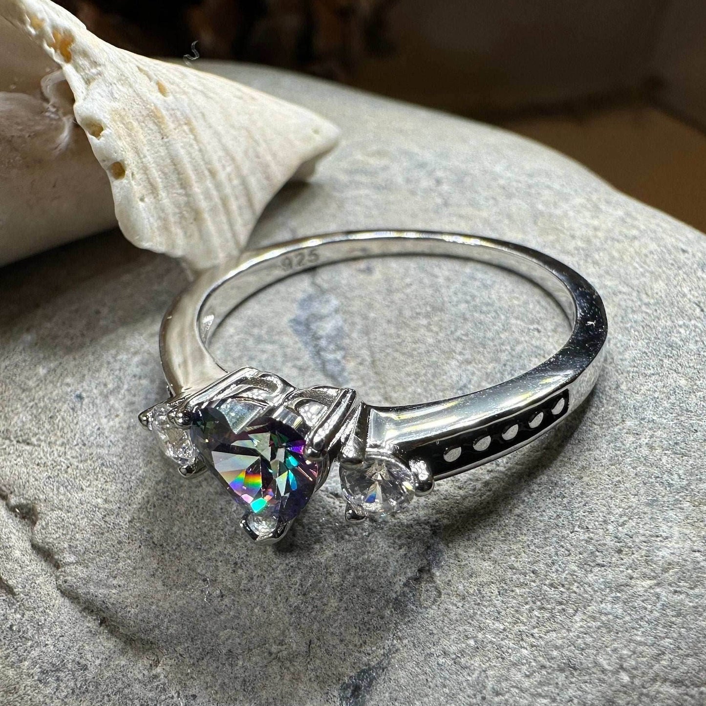 Mystic Topaz Heart Ring - 5