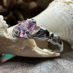 Petal Pink Claddagh Ring - 4 / Light Pink