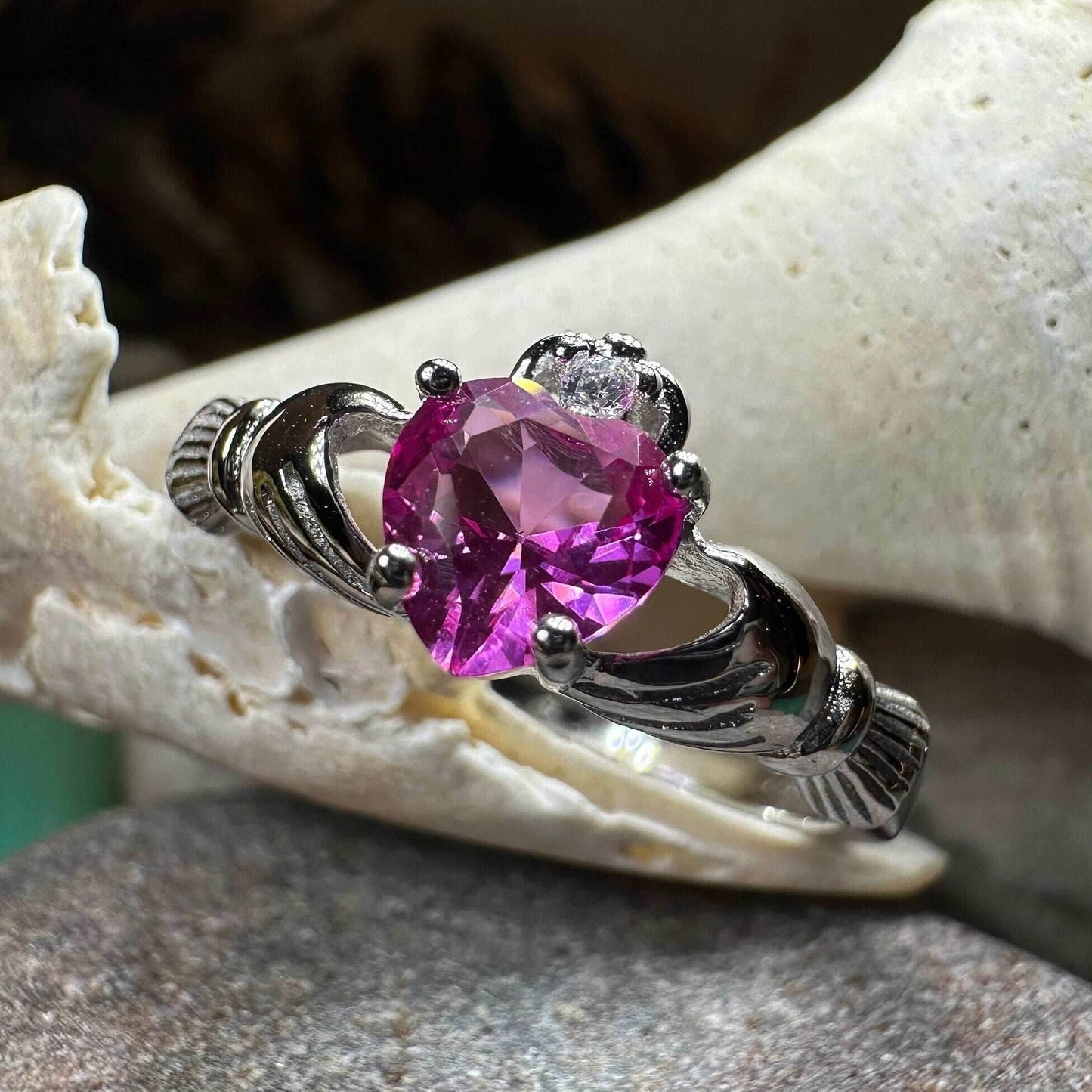 Blushing Rose Claddagh Ring - 4
