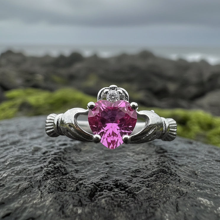 Blushing Rose Claddagh Ring