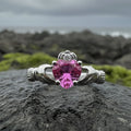 Blushing Rose Claddagh Ring