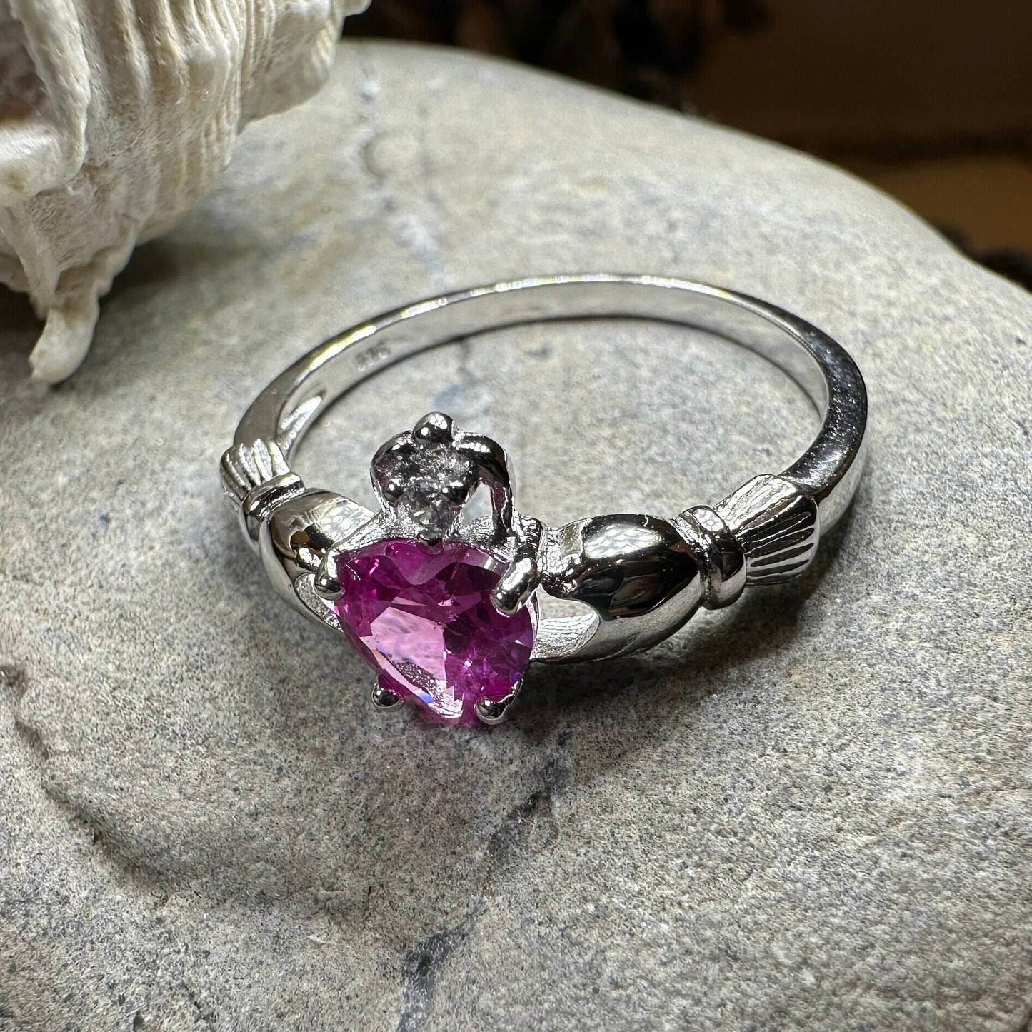 Blushing Rose Claddagh Ring - 4