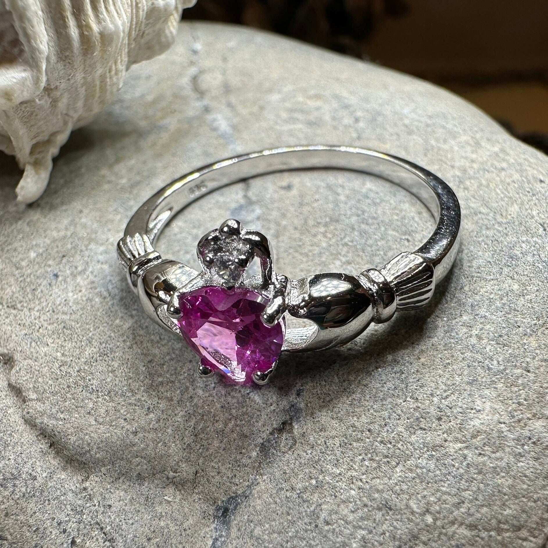 Blushing Rose Claddagh Ring - 4
