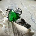 Emerald Green Claddagh Ring