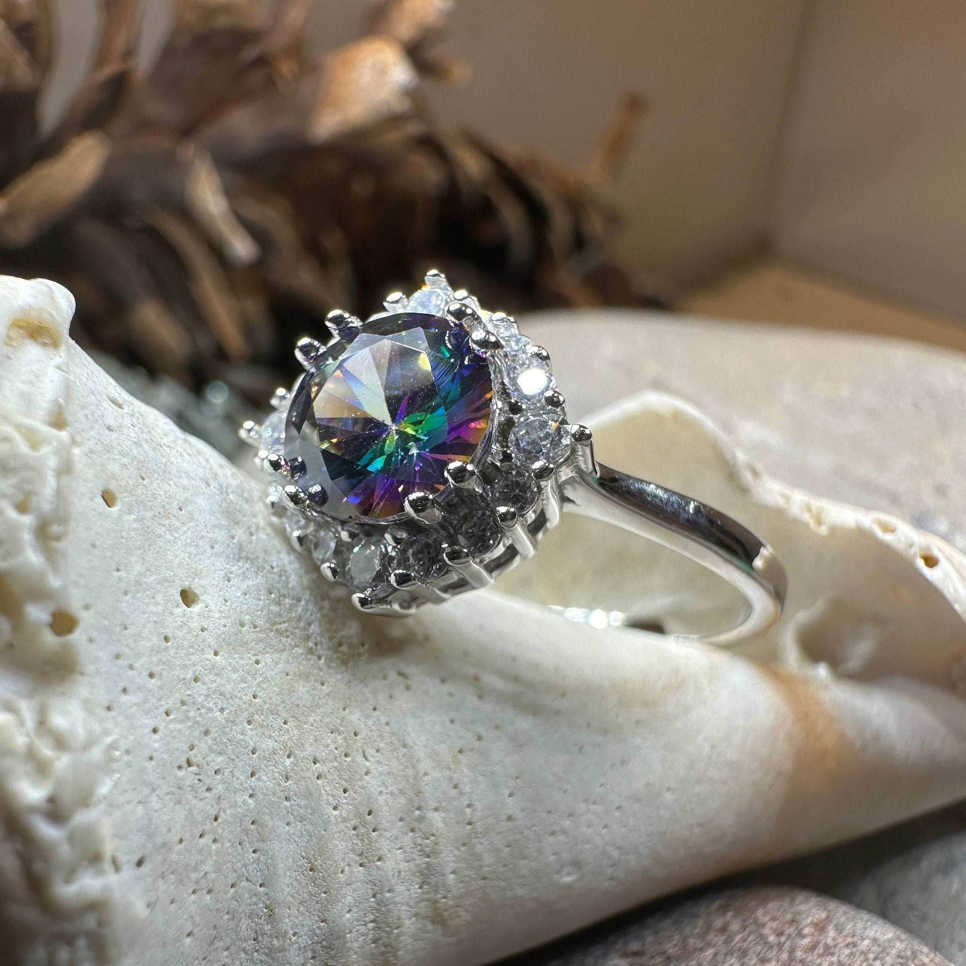 Honoria Mystic Topaz Engagement Ring - 5
