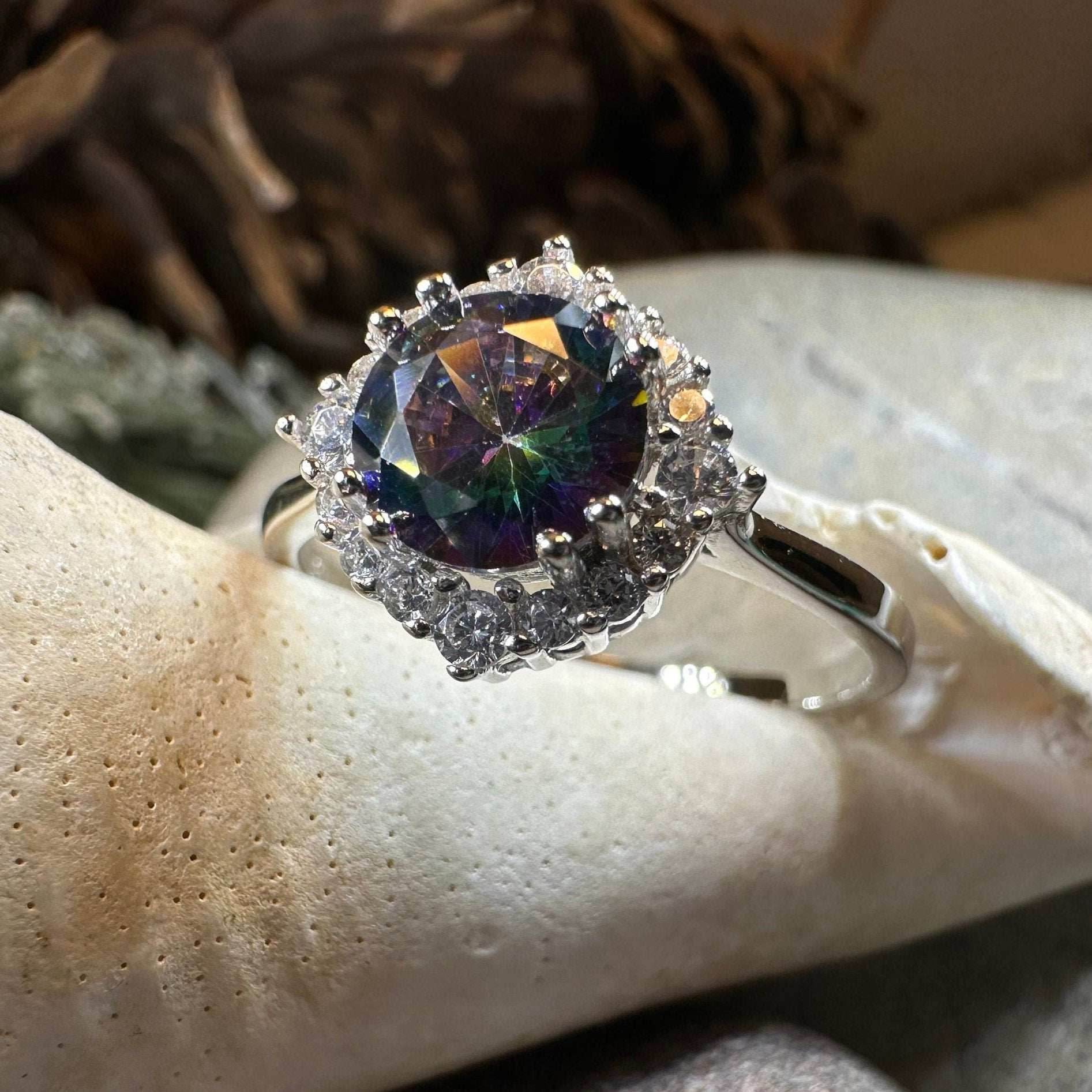 Honoria Mystic Topaz Engagement Ring - 5