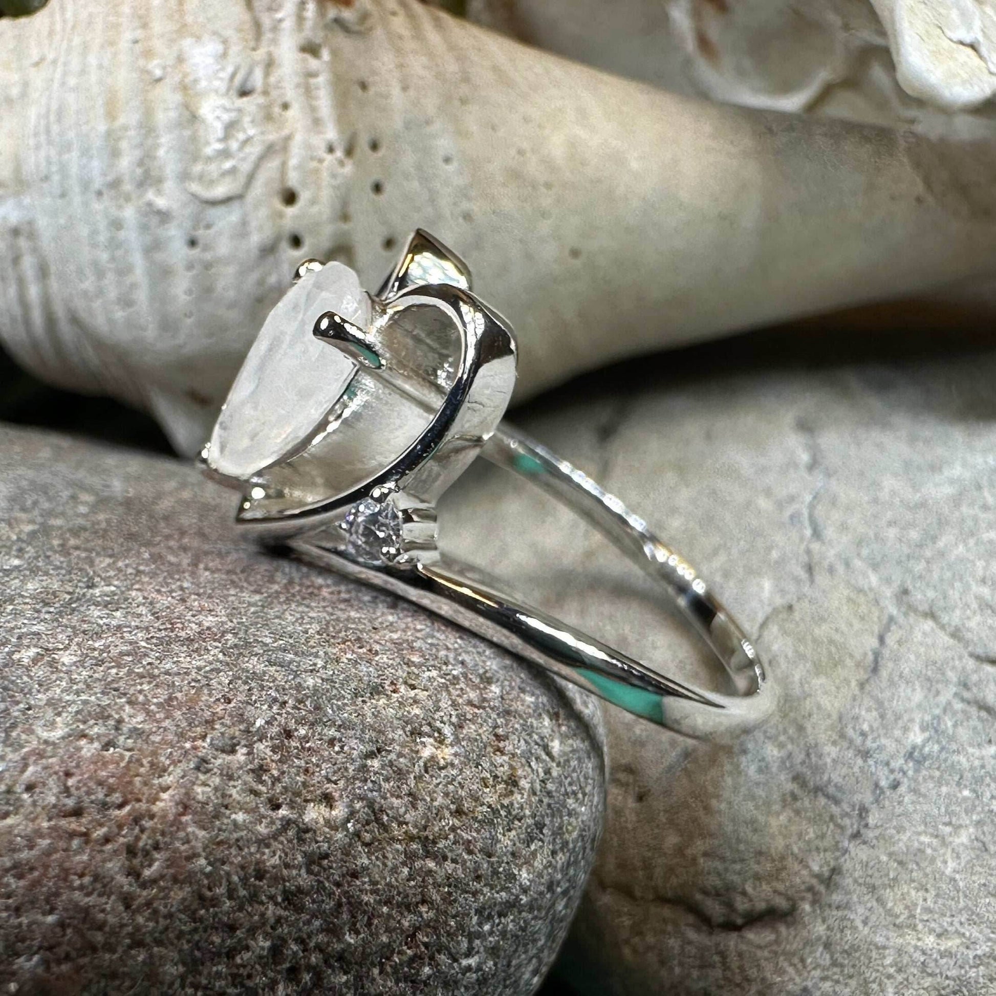 Wistful Moonstone Heart Ring - 6