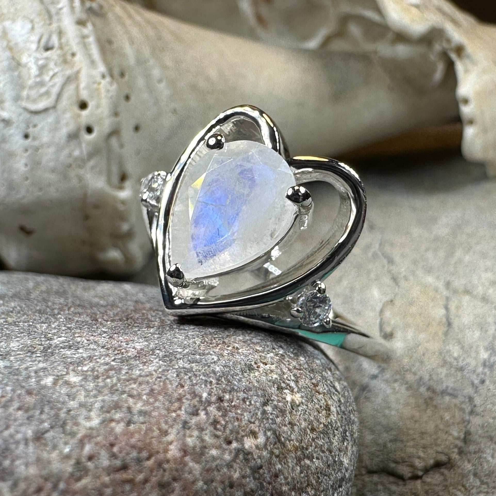 Wistful Moonstone Heart Ring - 6