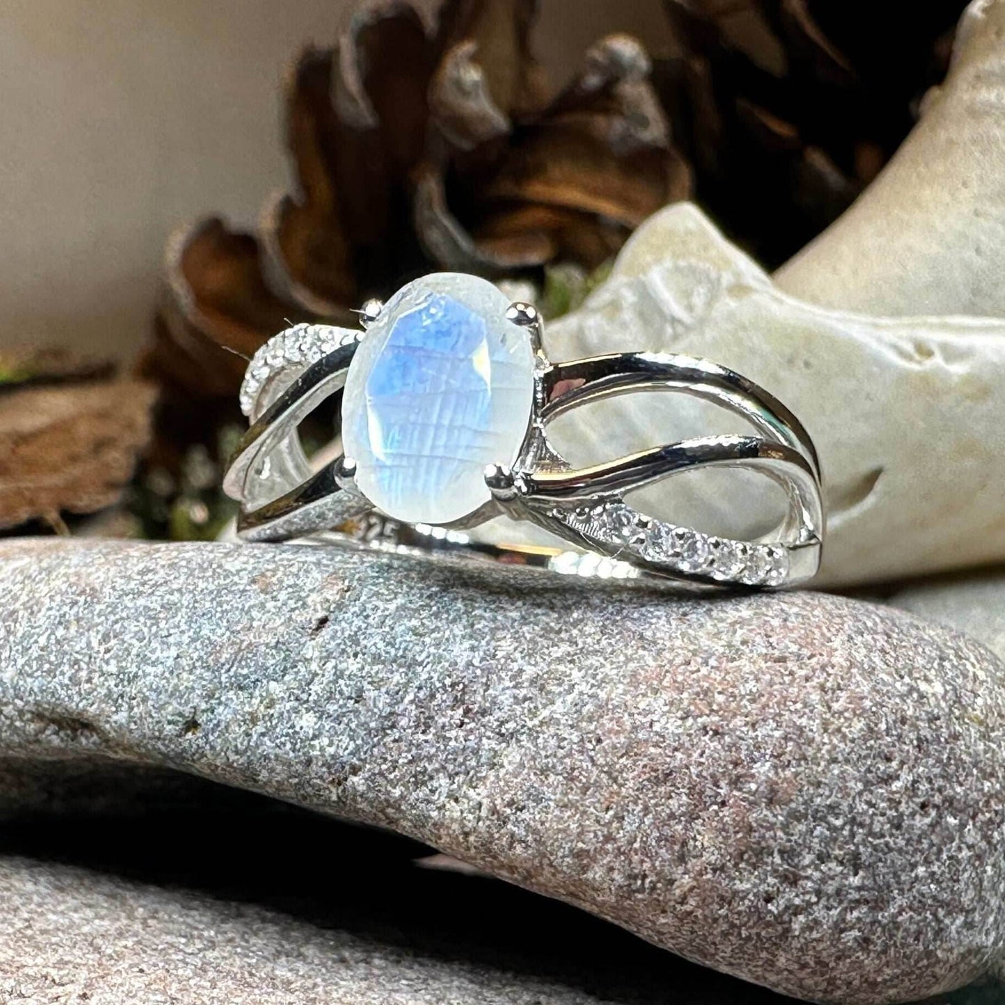Snow Queen Moonstone Ring - 10