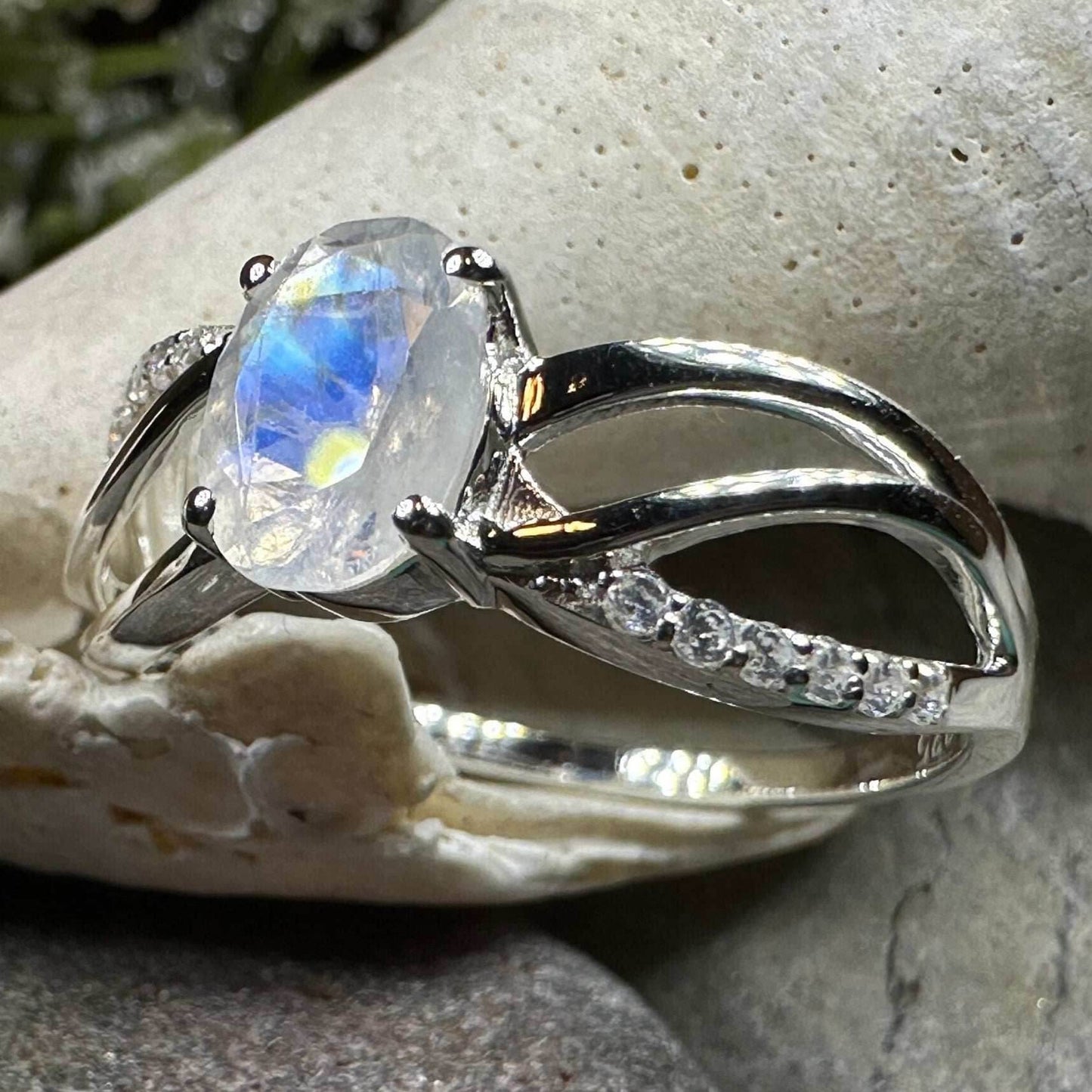 Snow Queen Moonstone Ring - 10