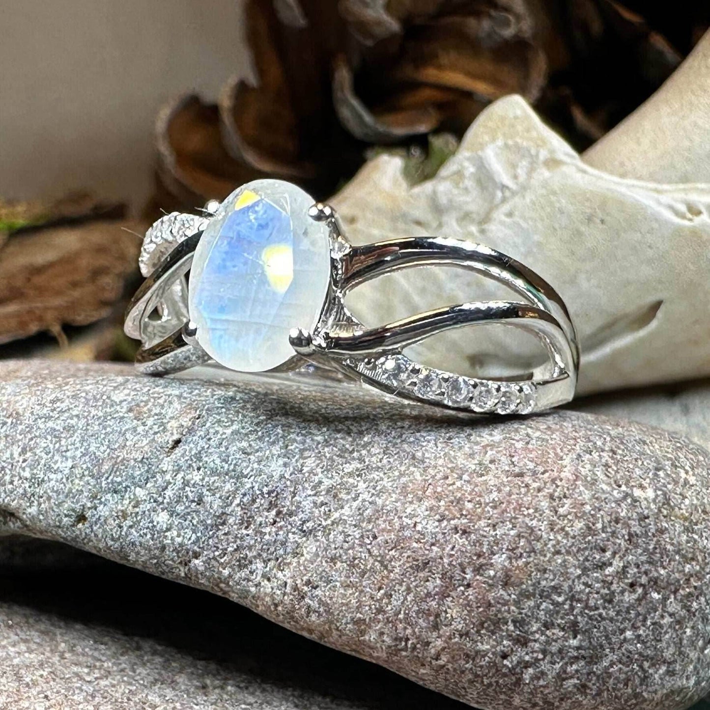 Snow Queen Moonstone Ring - 10