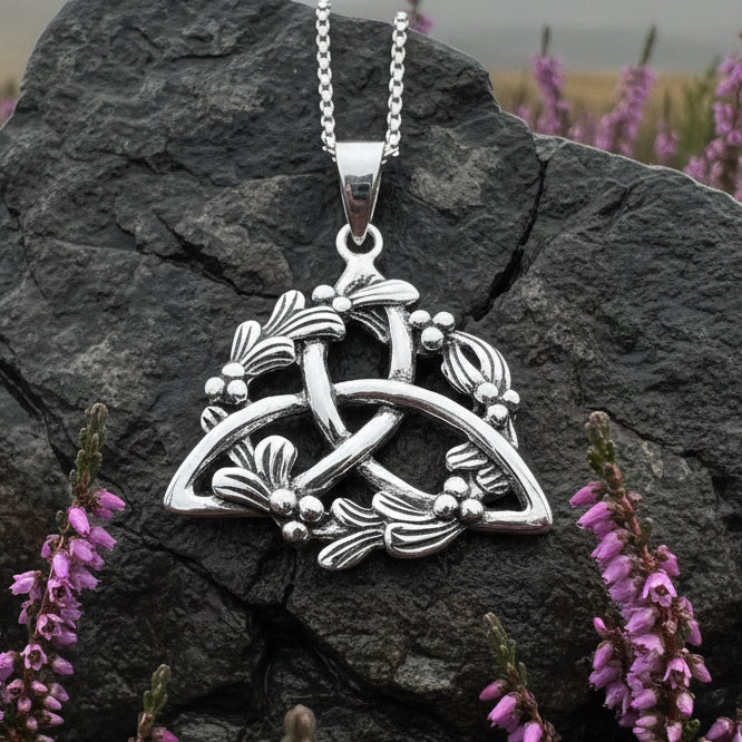Mystic Mistletoe Triquetra Necklace