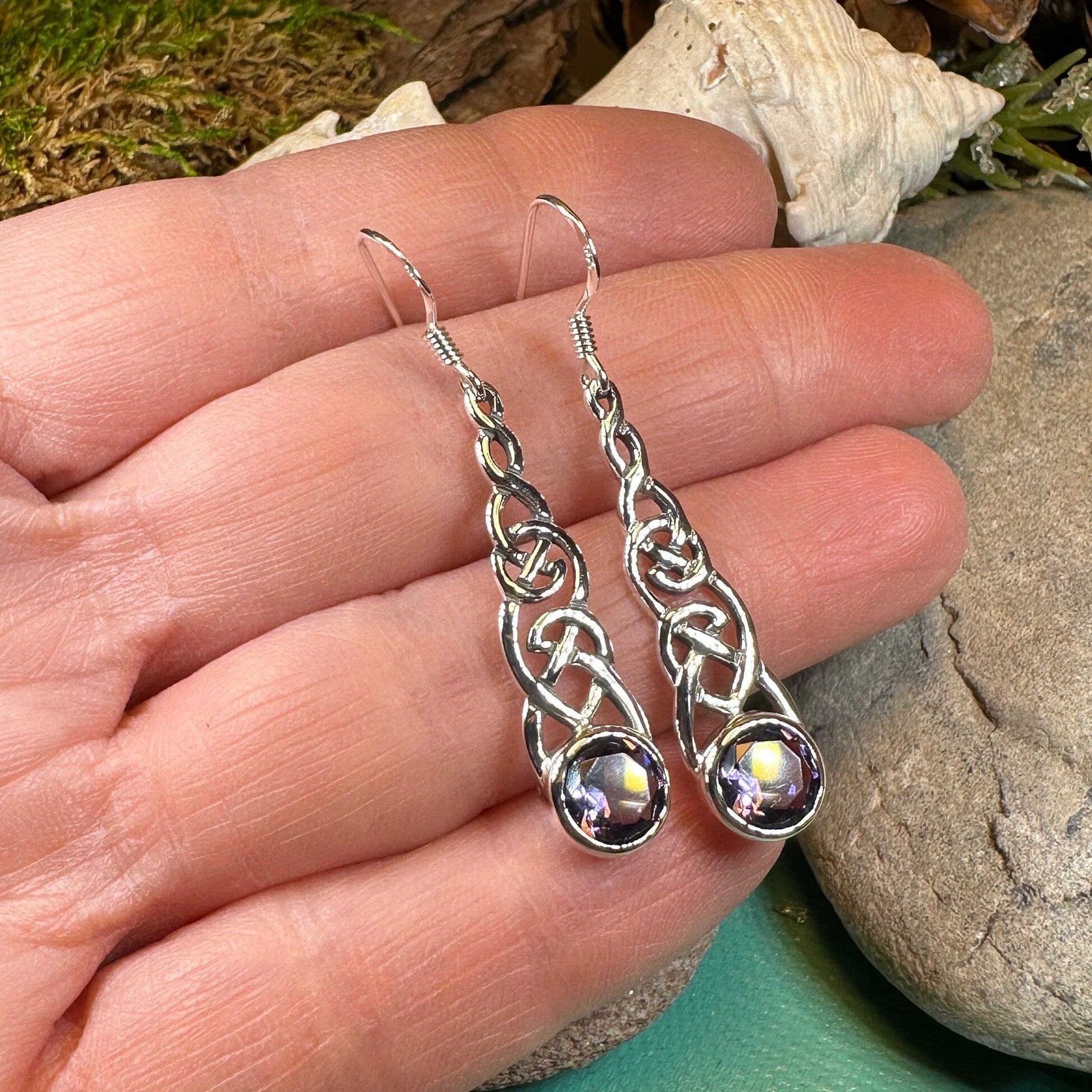 Lianna Celtic Amethyst Earrings